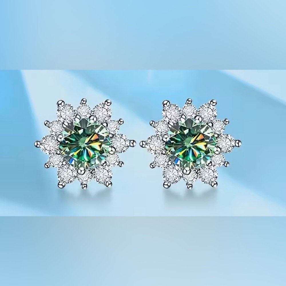 Elegant Silver and Moissanite Earrings